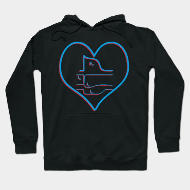 Action potential - Heart, 3d Hoodie by RosArt100